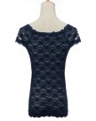 Ladies-Sexy-Floral-Full-Lace-Short-Sleeve-Top-T-Shirt-Stretch-Blouse-Tank-Vest-UK-10-12-Blue-0-1