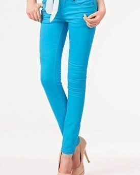 Ladies-Skinny-Leg-Designer-Lively-Fashion-Coloured-Summer-Jeans-Womens-Size-10-Turquiose-0
