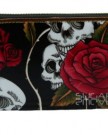 Ladies-Skull-Roses-Designer-Zip-Around-Oilcloth-Purse-Wallet-Clutch-Bag-Sugar-Sweet-Black-0-0