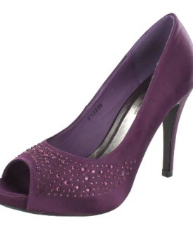 Ladies-Spot-On-High-Heel-Court-Shoe-Purple-Size-6-UK-0