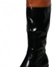 Ladies-Stunning-Black-Tan-Faux-Leather-Stretchy-Block-Mid-Heel-Knee-High-Boots-0