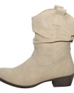 Ladies-Stunning-Faux-Leather-Beige-Pull-On-Low-Mid-High-Heel-Cowboy-Ankle-Boots-0-3