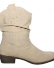 Ladies-Stunning-Faux-Leather-Beige-Pull-On-Low-Mid-High-Heel-Cowboy-Ankle-Boots-0-4