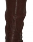 Ladies-Stunning-Sexy-Dark-Brown-Faux-Leather-Knee-High-Heel-Cowboy-Boots-New-0-0