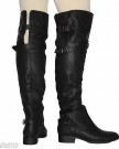 Ladies-Stunning-Sexy-Faux-Leather-Flat-Over-Knee-High-Boots-Strappy-Buckle-Heel-0-0
