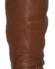 Ladies-Stunning-Sexy-Tan-Brown-Faux-Leather-Knee-High-Heel-Cowboy-Boots-New-0-0