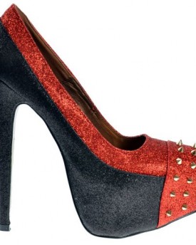 Ladies-Womens-Black-Red-Glitter-Studded-Stiletto-Concealed-Platform-Shoes-Black-and-Red-Glitter-UK-6-EU39-0