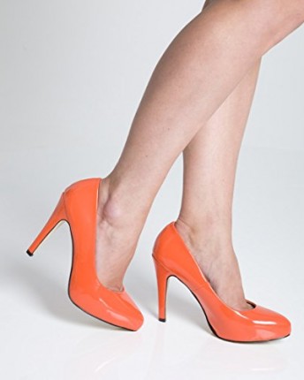 Ladies-Womens-High-Heel-Court-Shoe-Office-Formal-Shoes-Orange-UK-Size-8-0