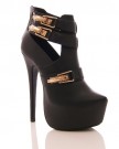 Ladies-Womens-High-Stiletto-Heel-Black-Platform-Ankle-Boots-Size-5-uk-0-0