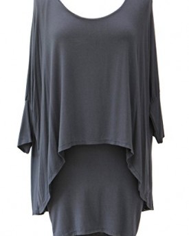 Ladies-Womens-Italian-Lagenlook-Quirky-Double-Layer-Batwing-Loose-Baggy-Viscose-Jersey-Tunic-Top-Dress-One-Size-One-Size-Navy-0