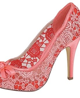 Ladies-Womens-Ivory-Black-Coral-Peach-Satin-Lace-High-Heel-Peep-Toe-Wedding-Evening-Party-Court-Shoes-4-Coral-0