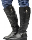 Ladies-Womens-Leather-Style-Knee-High-Zip-Up-Block-Heel-Studded-Boots-Shoes-Size-0-0