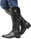 Ladies-Womens-Leather-Style-Knee-High-Zip-Up-Block-Heel-Studded-Boots-Shoes-Size-0-2