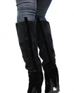 Ladies-Womens-Mid-Calf-Knee-High-Heel-Biker-Pointed-Toe-Stretch-Boots-Shoes-Size-0-1
