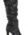 Ladies-Womens-Winter-Platform-Knee-High-Style-Slim-Heel-Buckle-Boots-Size-3-8-New-0