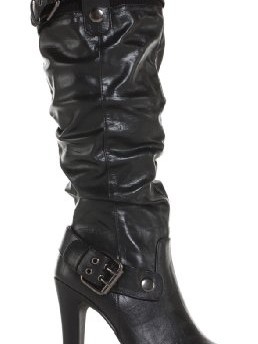 Ladies-Womens-Winter-Platform-Knee-High-Style-Slim-Heel-Buckle-Boots-Size-3-8-New-0