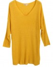 Ladies-Yellow-Softness-Scoop-Neck-Long-Sleeve-Pullover-Knit-Tunic-Top-0-0