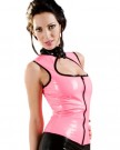 Latex-Rubber-Long-Keyhole-Womens-Top-Blouse-Black-Pink-Size-S-M-L-XL-Sexy-Fetish-0-0
