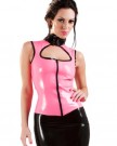 Latex-Rubber-Long-Keyhole-Womens-Top-Blouse-Black-Pink-Size-S-M-L-XL-Sexy-Fetish-0
