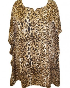 Leopard-Print-Notched-Round-Neck-Kaftan-Tunic-Top-size-14-16-18-20-0