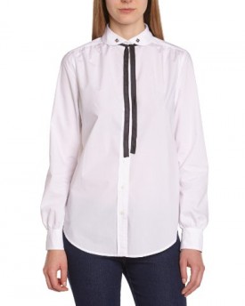 Levis-Womens-BOLO-TIE-SHIRT-Plain-or-unicolor-Round-Collar-Short-sleeve-Shirt-White-Blanc-White-8-Brand-size-S-0