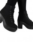 LoudLook-New-Womens-Ladies-Ankle-Lace-Up-Platform-High-Block-Heel-Work-Shoes-Boots-Size-6-0-0