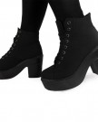 LoudLook-New-Womens-Ladies-Ankle-Lace-Up-Platform-High-Block-Heel-Work-Shoes-Boots-Size-6-0-2