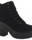 LoudLook-New-Womens-Ladies-Ankle-Lace-Up-Platform-High-Block-Heel-Work-Shoes-Boots-Size-6-0-3