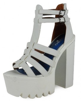 LoudLook-New-Womens-Ladies-Ankle-Platform-Geek-Buckle-High-Block-Cleated-Heel-Shoes-Size-3-0