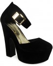 LoudLook-New-Womens-Ladies-Ankle-Straps-High-Block-Heel-Shoes-Chunky-Platform-Sandals-Size-6-0-0