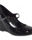 LoudLook-New-Womens-Ladies-Black-High-Wedge-Heel-Suede-Casual-Work-Office-Court-Shoes-Size-6-0-0