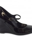 LoudLook-New-Womens-Ladies-Black-High-Wedge-Heel-Suede-Casual-Work-Office-Court-Shoes-Size-6-0-1