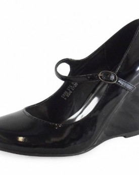 LoudLook-New-Womens-Ladies-Black-High-Wedge-Heel-Suede-Casual-Work-Office-Court-Shoes-Size-6-0