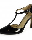 LoudLook-New-Womens-Ladies-Black-Nude-High-Stiletto-Heel-T-Bar-Straps-Shoes-Sandals-Size-3-0