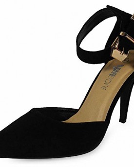 LoudLook-New-Womens-Ladies-Faux-Suede-Ankle-Strap-High-Stiletto-Heel-Office-Shoes-Size-4-0
