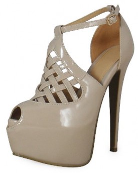 LoudLook-New-Womens-Ladies-High-Stiletto-Heel-Buckle-Peeptoe-Concealed-Platform-Shoes-Size-3-4-5-6-7-8-UK-0