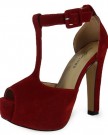 LoudLook-New-Womens-Ladies-T-Bar-Buckle-Block-High-Heel-Concealed-Platform-Shoes-Size-6-0