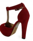 LoudLook-New-Womens-Ladies-T-Bar-Buckle-Block-High-Heel-Concealed-Platform-Shoes-Size-6-0-2