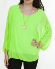 Love-My-Fashions-Plain-Crew-Neck-Long-Sleeve-Batwing-Body-Full-Length-Top-With-Complimentry-Necklace-Top-Lime-Green-S-M-L-XL-8-10-12-14-0