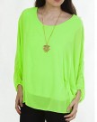 Love-My-Fashions-Plain-Crew-Neck-Long-Sleeve-Batwing-Body-Full-Length-Top-With-Complimentry-Necklace-Top-Lime-Green-S-M-L-XL-8-10-12-14-0-2