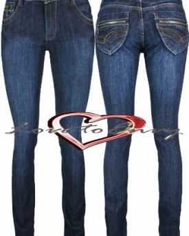 Lovetoenvy-Ladies-Skinny-Fitted-Zip-Detail-Dark-Wash-Denim-Jeans-Size-6-14-6-0