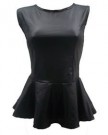 Lush-Clothing-B54-Black-Wet-Look-Pvc-Peplum-Skater-Top-Size-MLUk-12-14-0