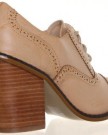 M1-Womens-Block-Heel-Brogue-Detail-Lace-Leather-up-Boots-Lined-Shoes-Taupe-0-2