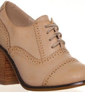 M1-Womens-Block-Heel-Brogue-Detail-Lace-Leather-up-Boots-Lined-Shoes-Taupe-0