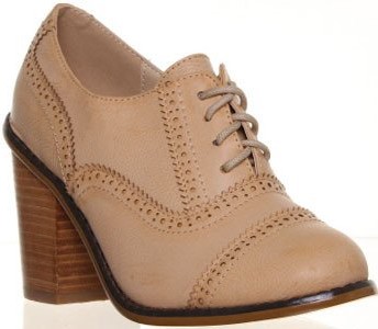M1-Womens-Block-Heel-Brogue-Detail-Lace-Leather-up-Boots-Lined-Shoes-Taupe-0
