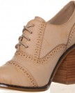 M1-Womens-Block-Heel-Brogue-Detail-Lace-Leather-up-Boots-Lined-Shoes-Taupe-0-6