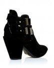 MARLEY-Black-Faux-Suede-Block-High-Heel-Cut-Out-Shoe-Boots-Size-UK-7-EU-40-0-1