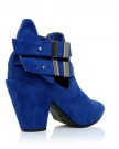 MARLEY-Electric-Blue-Faux-Suede-Block-High-Heel-Cut-Out-Shoe-Boots-Size-UK-7-EU-40-0-1