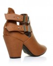 MARLEY-Tan-PU-Leather-Block-High-Heel-Cut-Out-Shoe-Boots-Size-UK-4-EU-37-0-1
