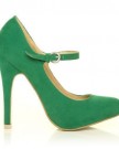 MISCHA-Green-Faux-Suede-Stiletto-Very-High-Heel-Mary-Janes-Shoes-Size-UK-6-EU-39-0
